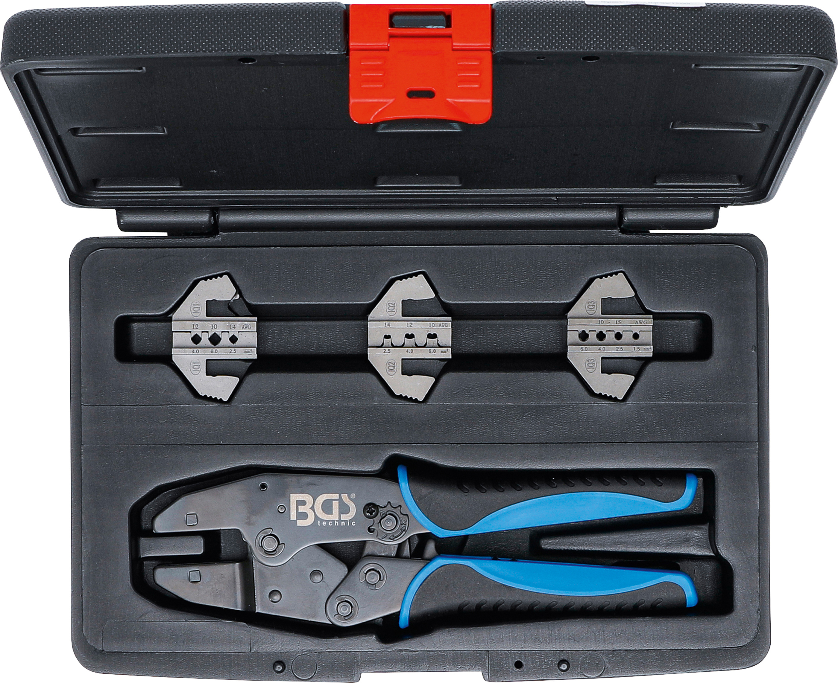 BGS Crimpzangen-Satz | mit 3 Paar Backen | für Solar-Steckverbindungen MC3 / MC4 / Tyco