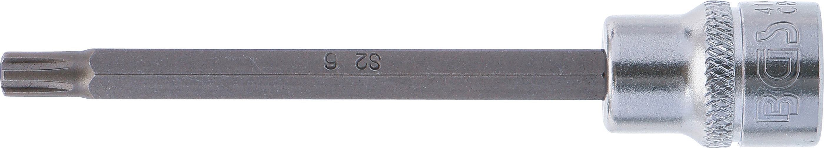 BGS Bit-Einsatz | Länge 100 mm | Antrieb Innenvierkant 10 mm (3/8") | Keil-Profil (für RIBE) M6