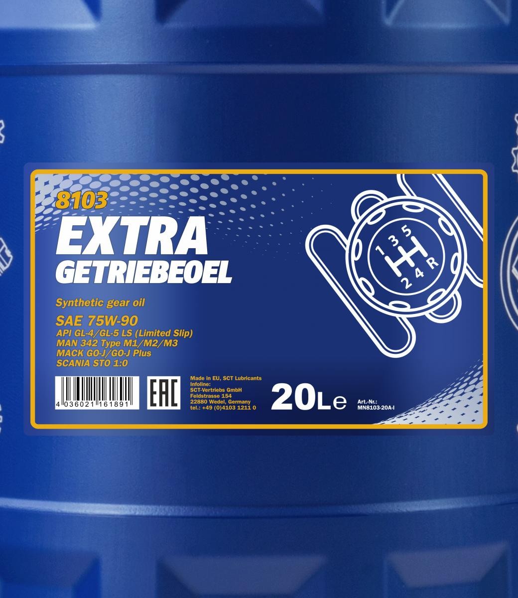 75W-90 Mannol 8103 Extra Getriebeöl 20 Liter