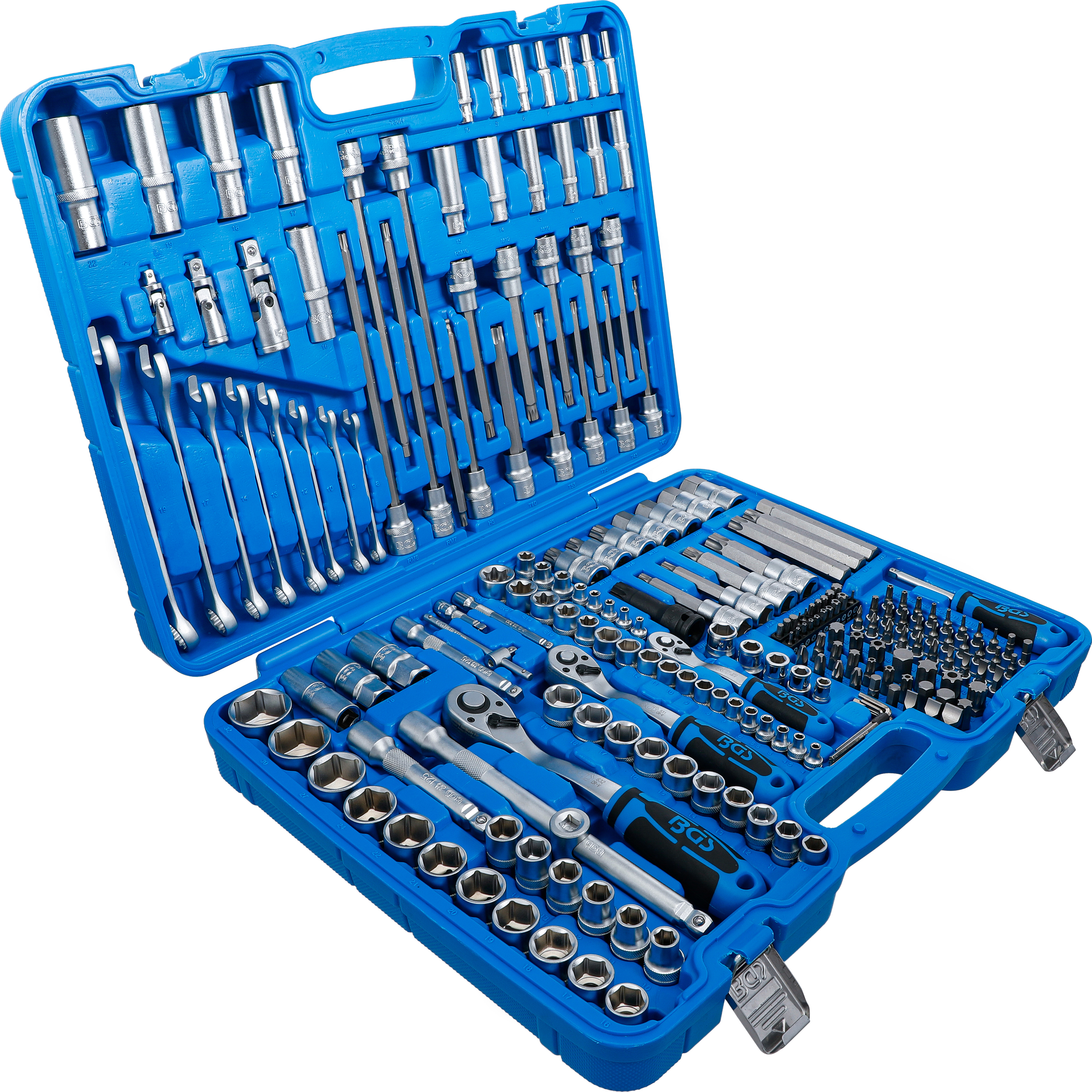 BGS Steckschlüssel-Satz Sechskant | Antrieb 6,3 mm (1/4") / 10 mm (3/8") / 12,5 mm (1/2") | 214-tlg.