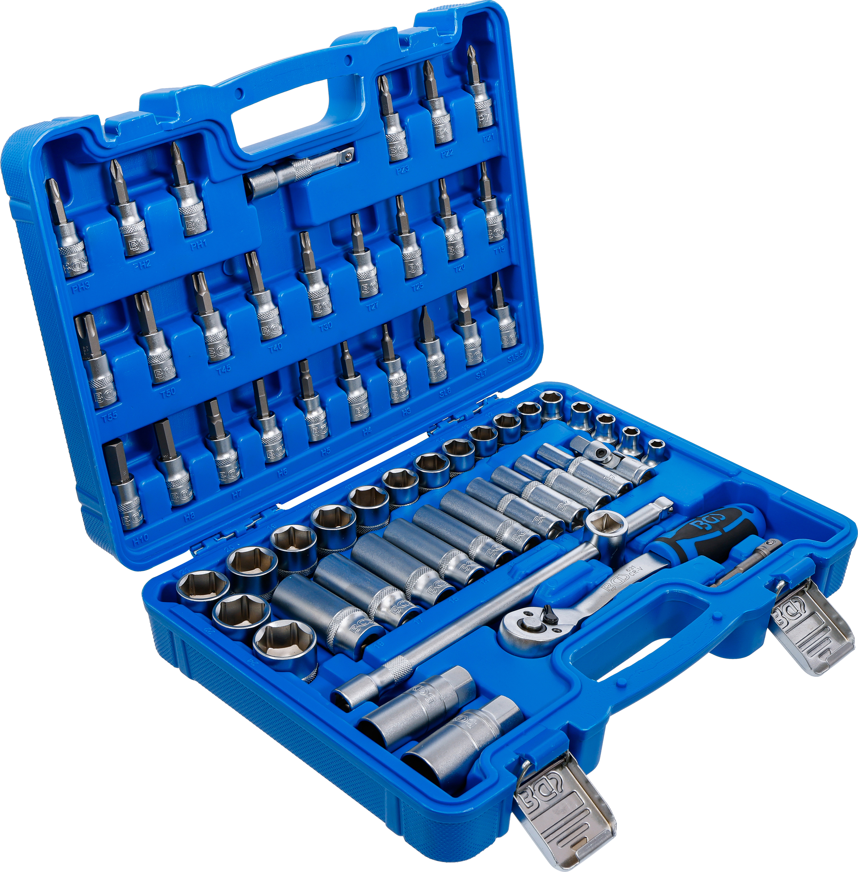 BGS Steckschlüssel-Satz Sechskant | Antrieb 10 mm (3/8") | 61-tlg.