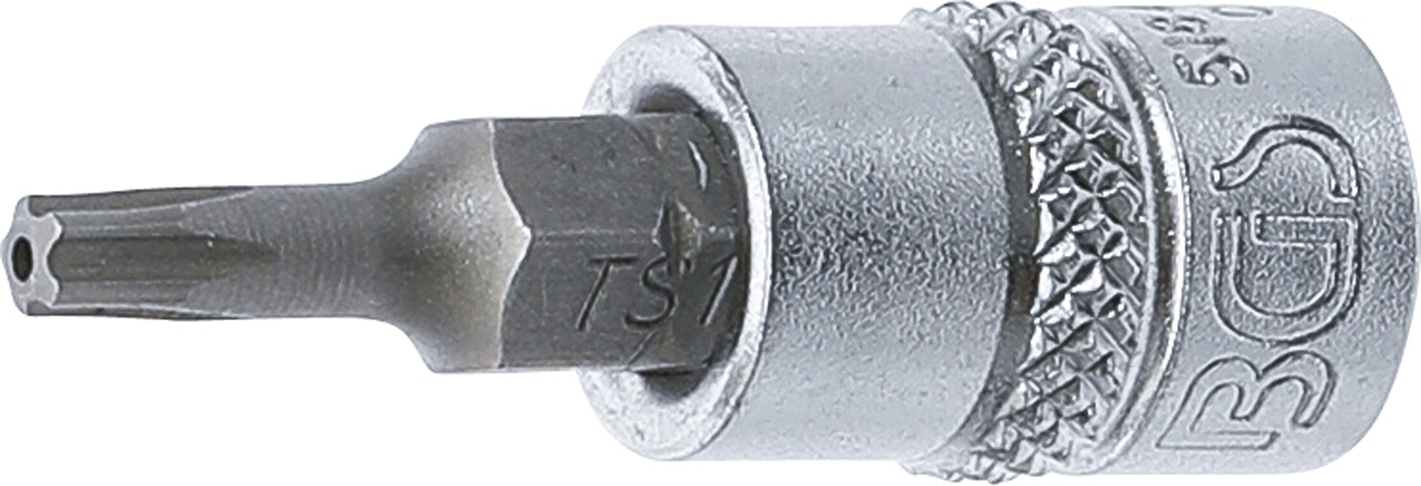 BGS Bit-Einsatz | Antrieb Innenvierkant 6,3 mm (1/4") | TS-Profil (für Torx Plus) mit Bohrung TS15