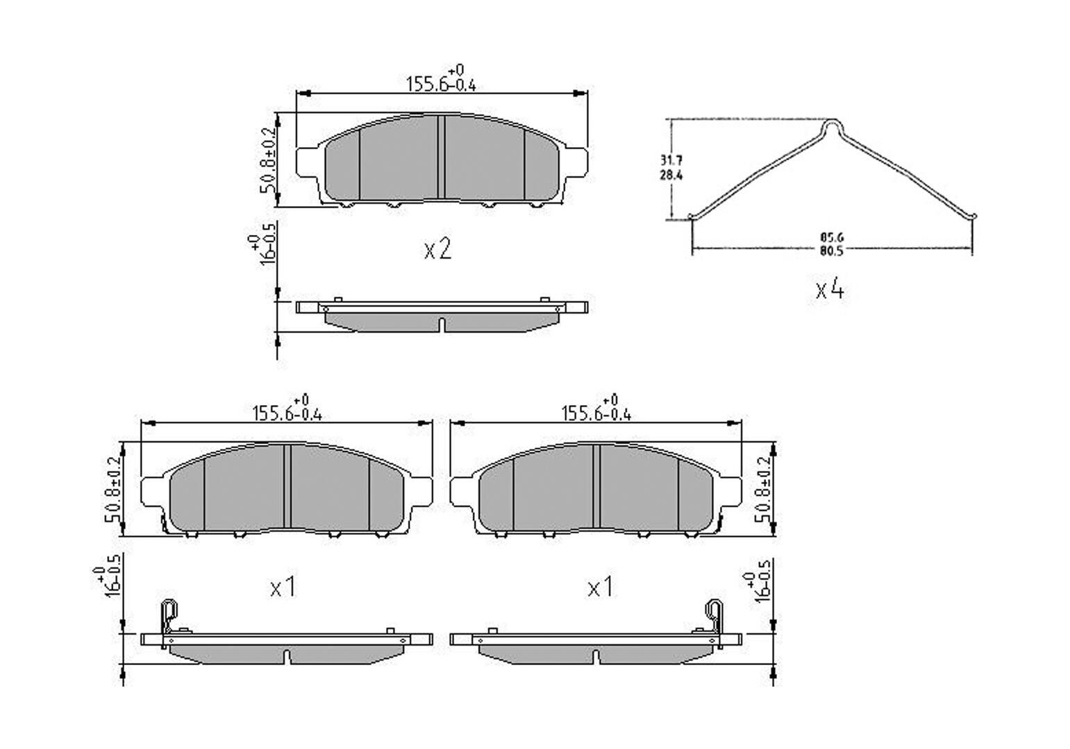 Bremsbelagsatz, Scheibenbremse