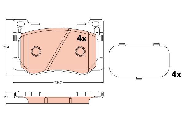Bremsbelagsatz, Scheibenbremse