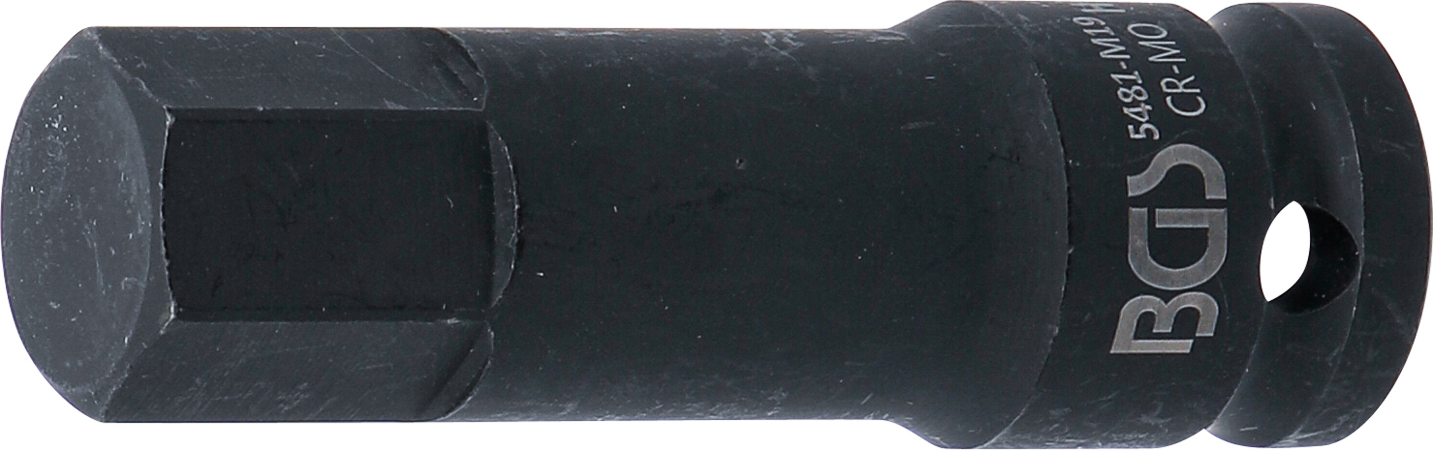 BGS Kraft-Bit-Einsatz | Länge 75 mm | Antrieb Innenvierkant 12,5 mm (1/2") | Innensechskant 19 mm