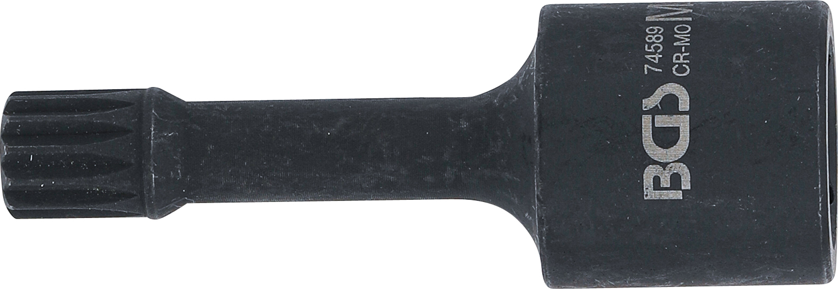 BGS Kraft-Spezial-Bit-Einsatz | Länge 72 mm | Antrieb Innenvierkant 12,5 mm (1/2") | Innenvielzahn (für XZN) M12 | für VAG