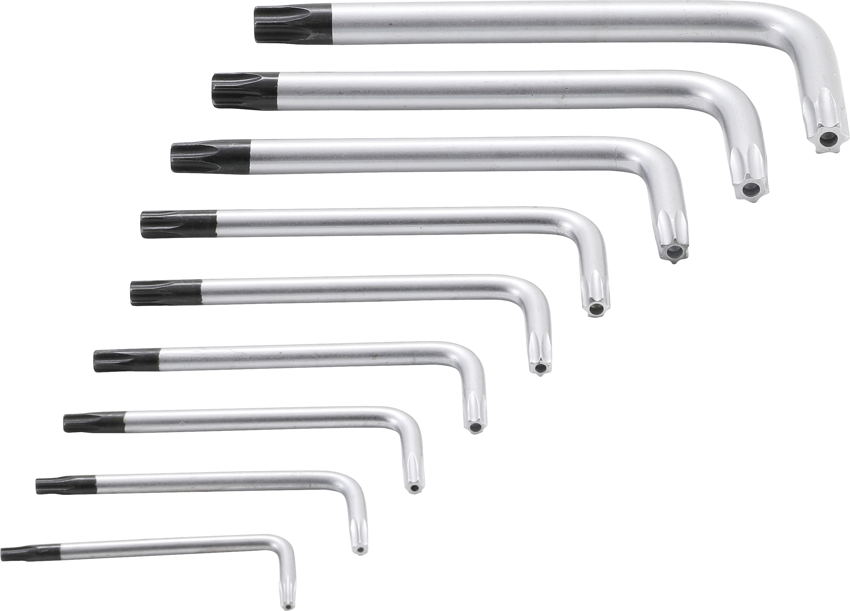 BGS Winkelschlüssel-Satz | kurz | T-Profil (für Torx) mit Bohrung T10 - T50 | 9-tlg.