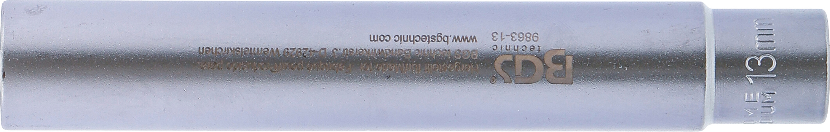 BGS Steckschlüssel-Einsatz Sechskant, extra tief | Antrieb Innenvierkant 10 mm (3/8") | 13 mm