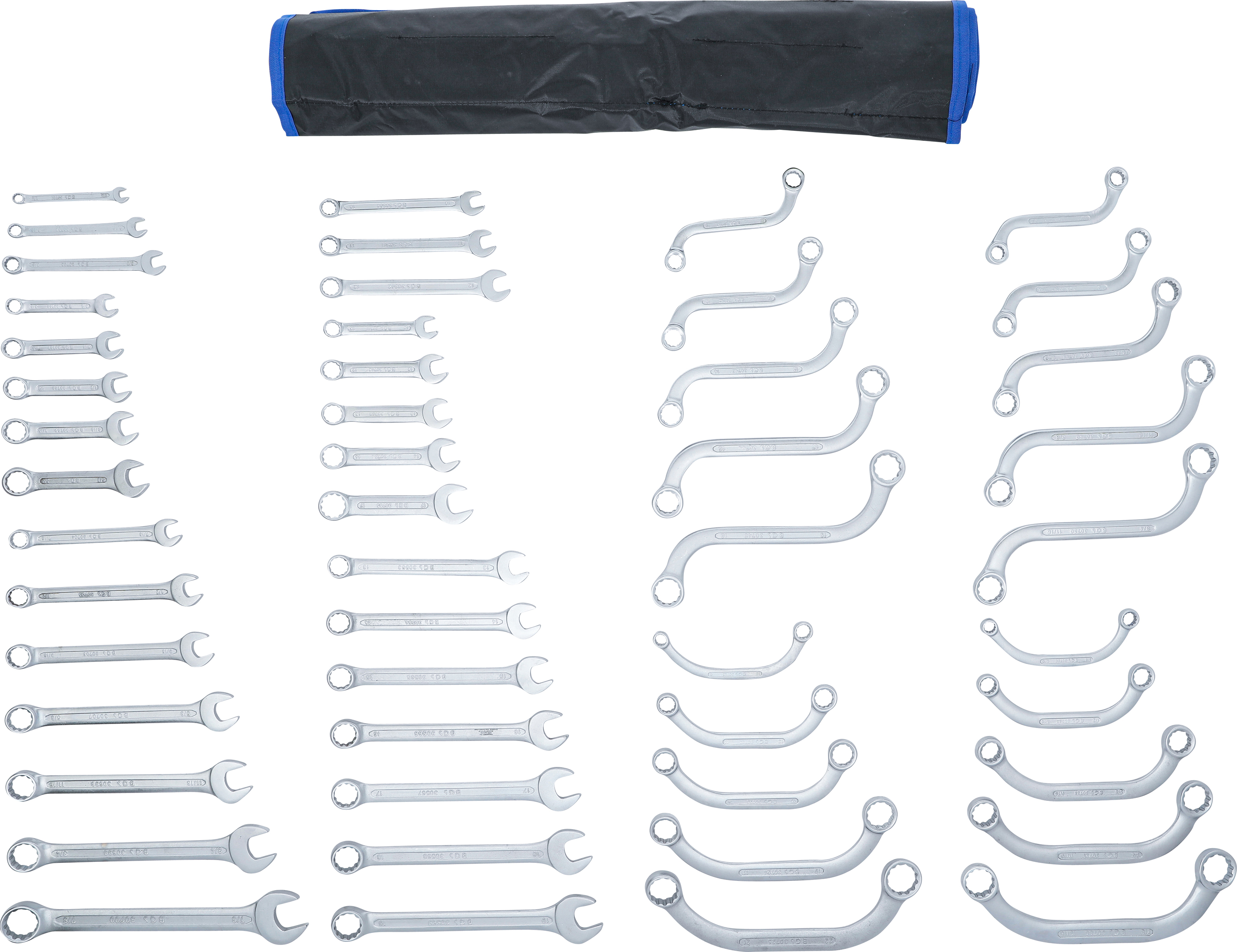 BGS Maul-/Ringschlüsselsortiment | Zollgrößen / metrisch | 50-tlg.