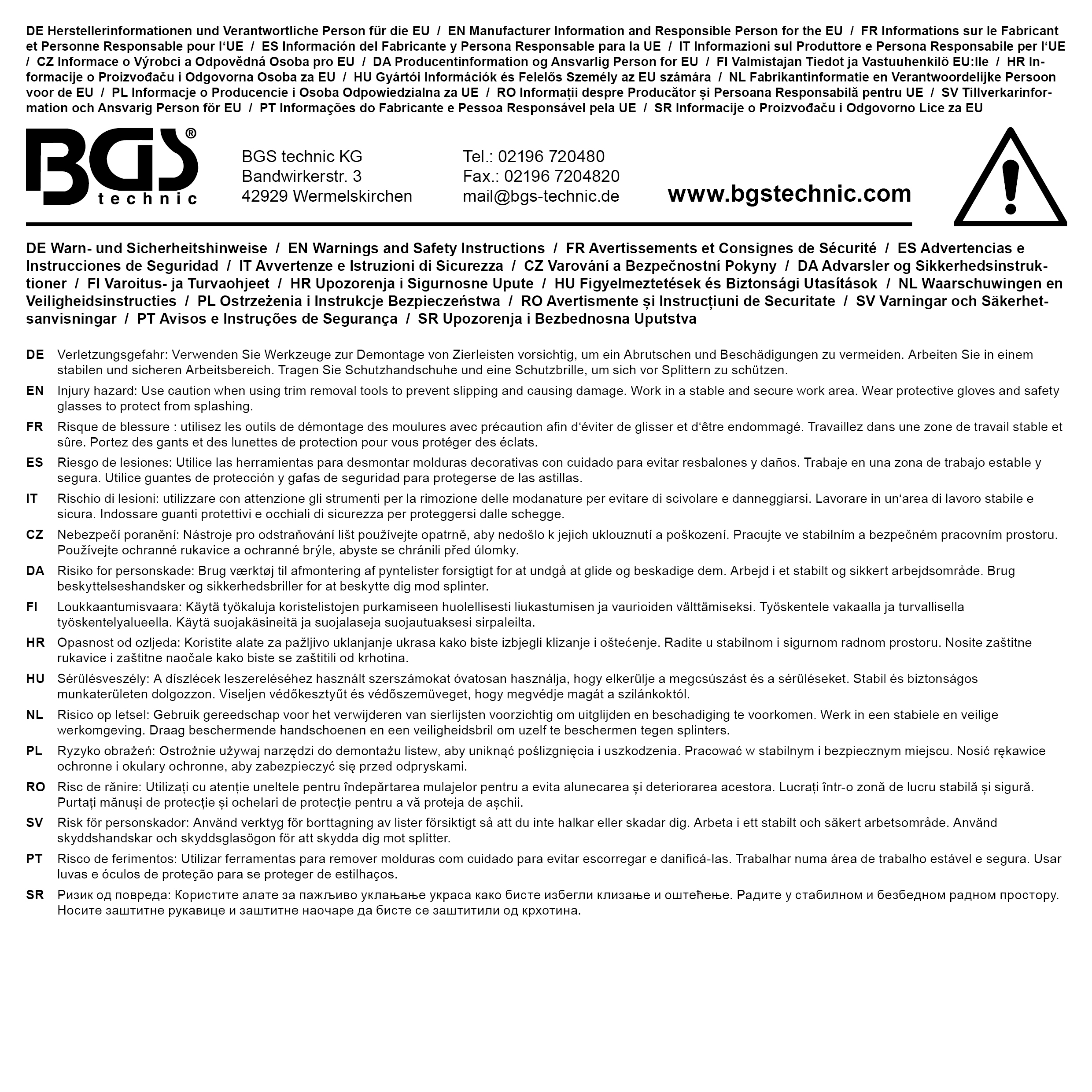 BGS Kantenschutz- und Dichtgummi-Löser