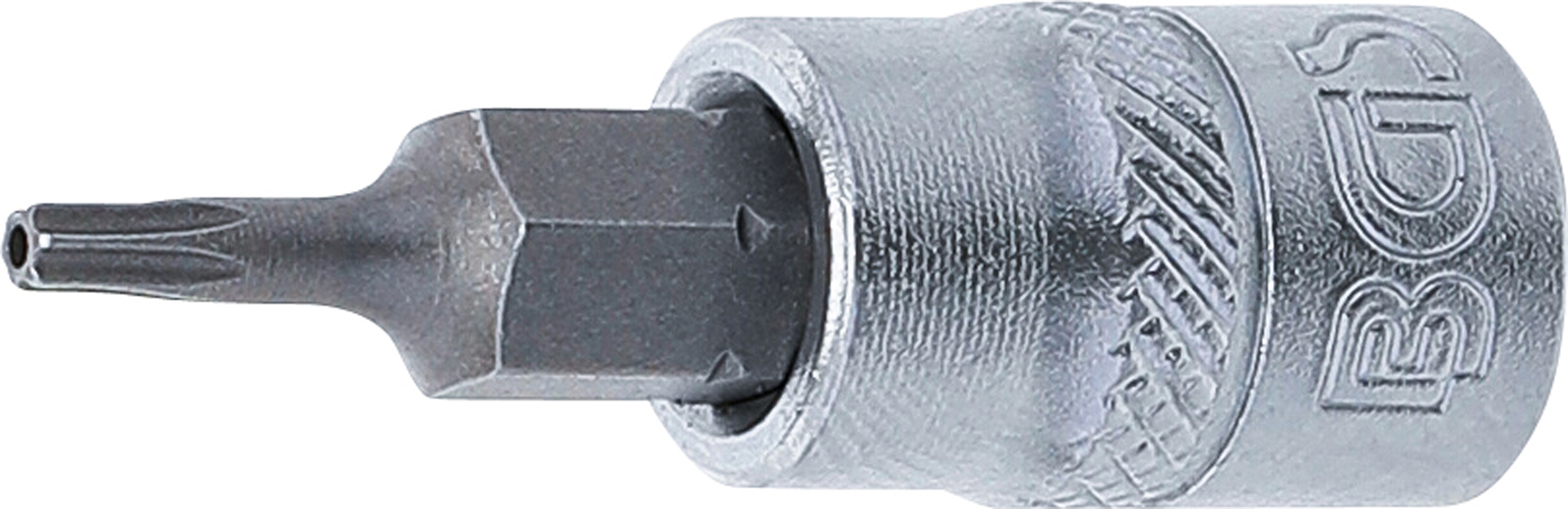 BGS Bit-Einsatz | Antrieb Innenvierkant 6,3 mm (1/4") | T-Profil (für Torx) mit Bohrung T8