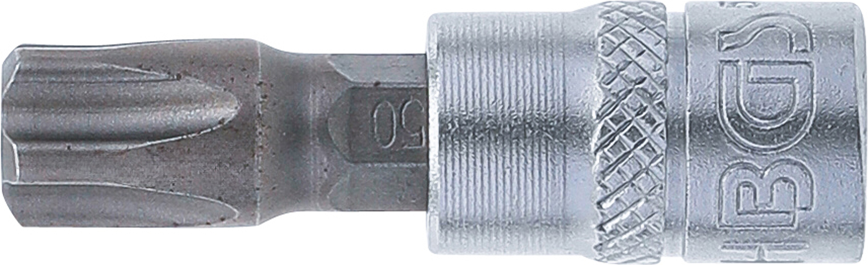 BGS Bit-Einsatz | Antrieb Innenvierkant 6,3 mm (1/4") | TS-Profil (für Torx Plus) mit Bohrung TS50