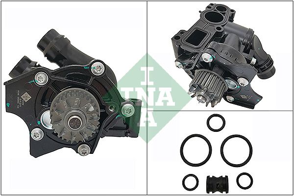 Wasserpumpe, Motorkühlung “Schaeffler INA für Zahnriementrieb , mit Dichtung , mit Gehäuse ”