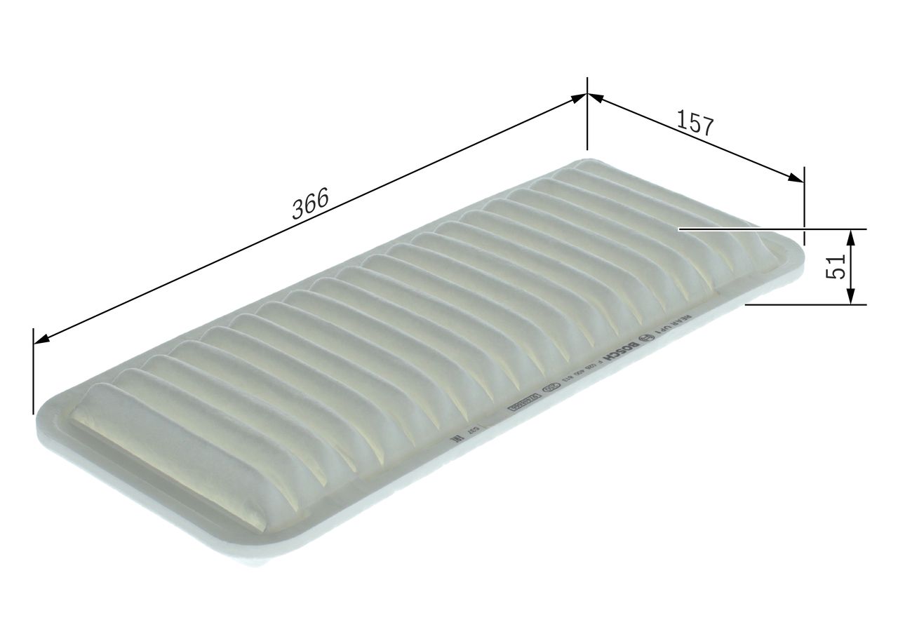 Luftfilter “BOSCH Filtereinsatz , 366 mm, 152 mm”