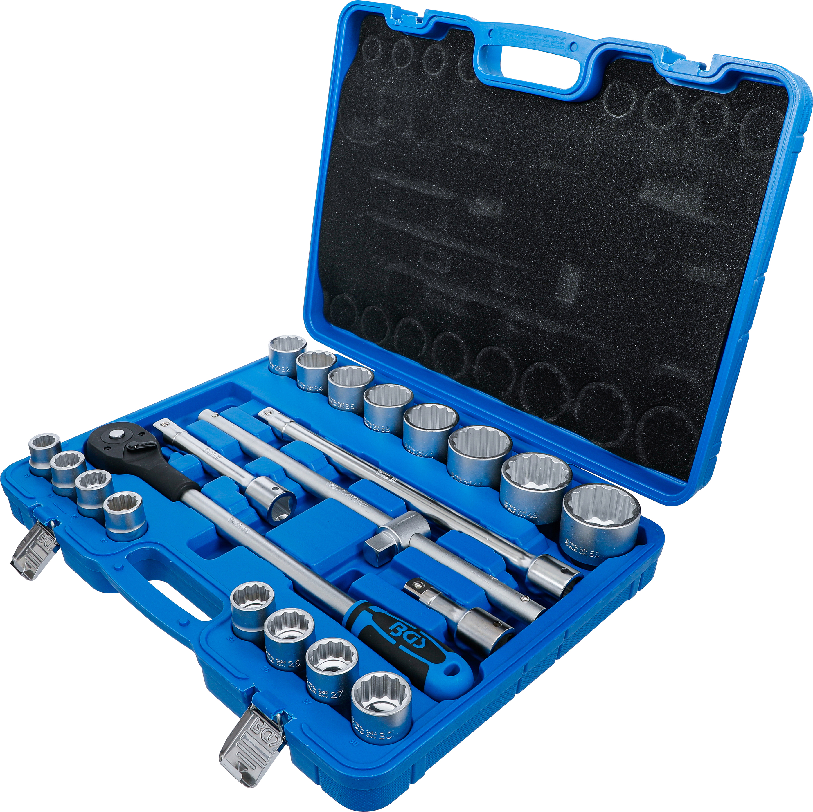 BGS Steckschlüssel-Satz Zwölfkant | Antrieb 20 mm (3/4") | 21-tlg.