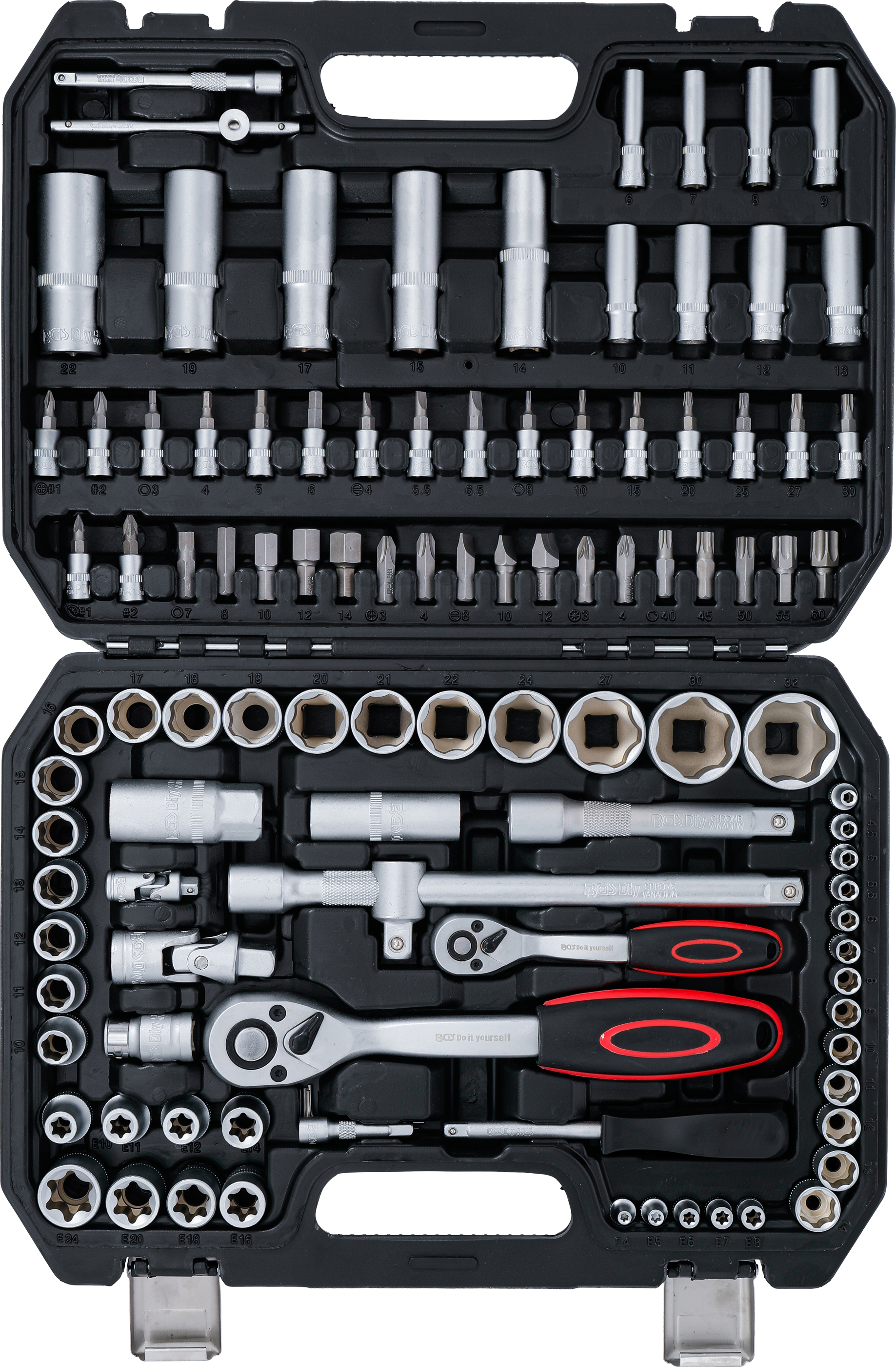 BGS Steckschlüssel-Satz | Antrieb 6,3 mm (1/4") / 12,5 mm (1/2") | 108-tlg.