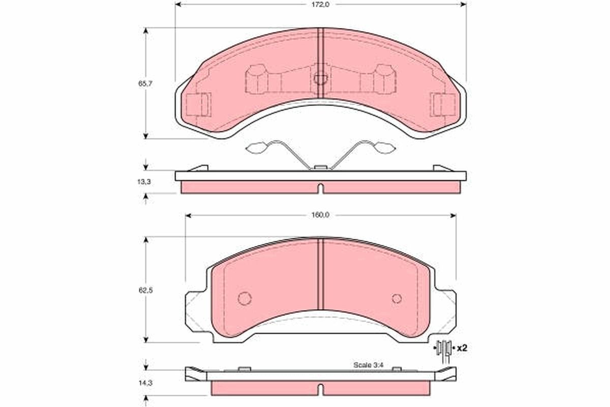 Bremsbelagsatz, Scheibenbremse