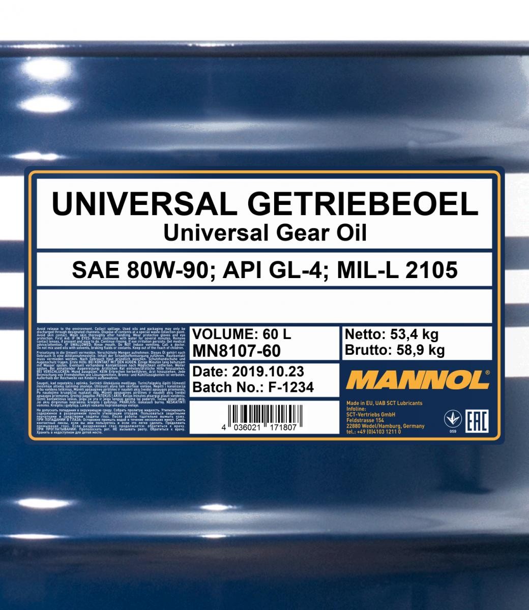 80W-90 Mannol 8107 Universal Getriebeöl 60 Liter