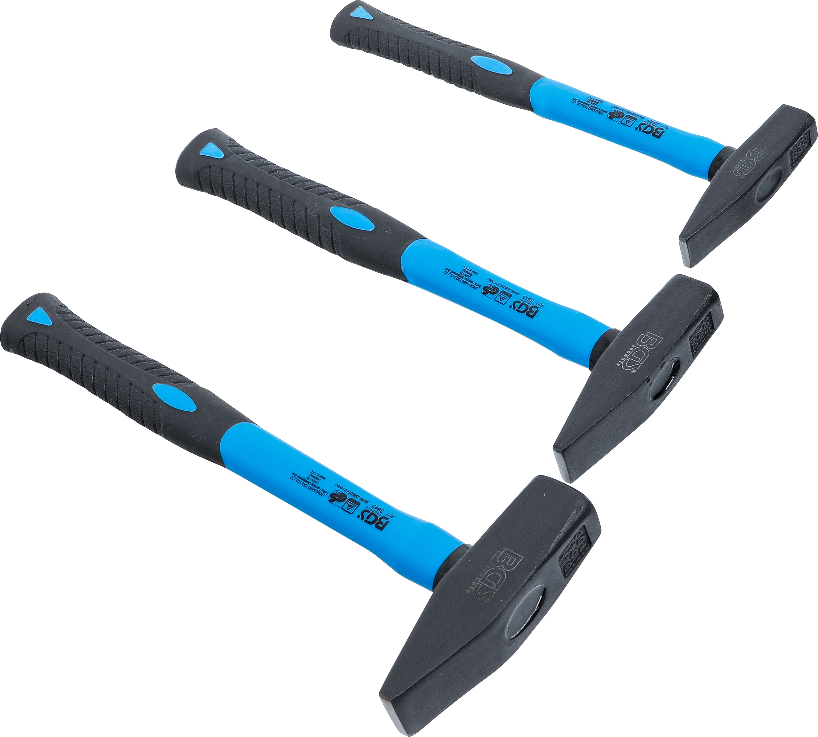 BGS Schlosserhammer-Satz | Fiberglasstiel | DIN 1041 | 300 / 500 / 800 g | 3-tlg.