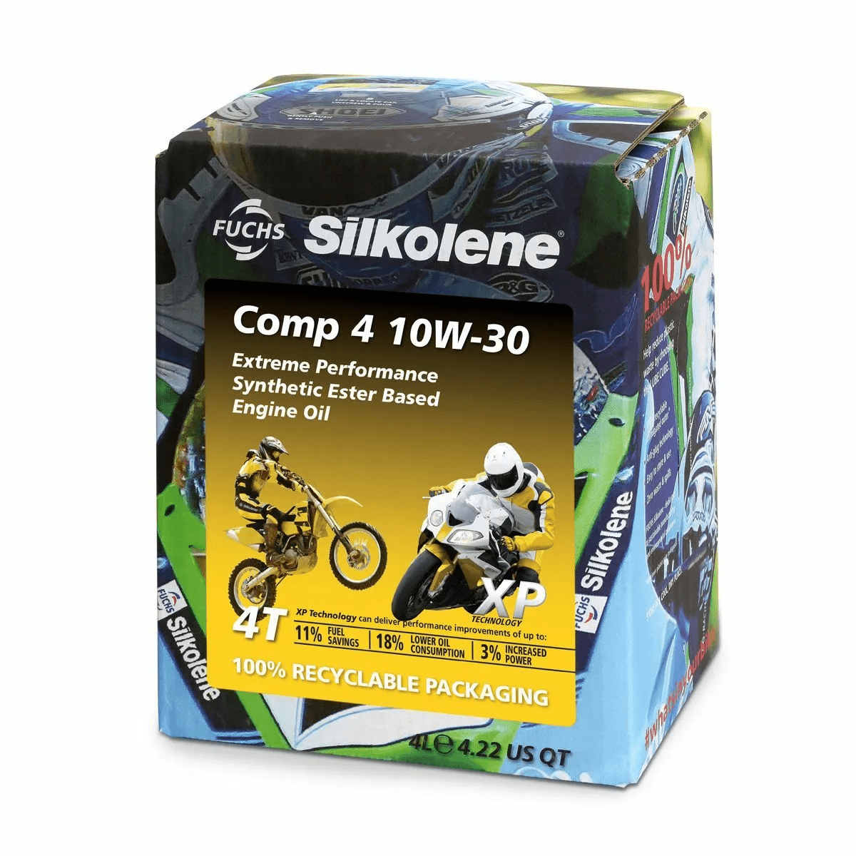 10W-30 Fuchs Silkolene Comp 4 XP Motorrad Motoröl 4 Liter