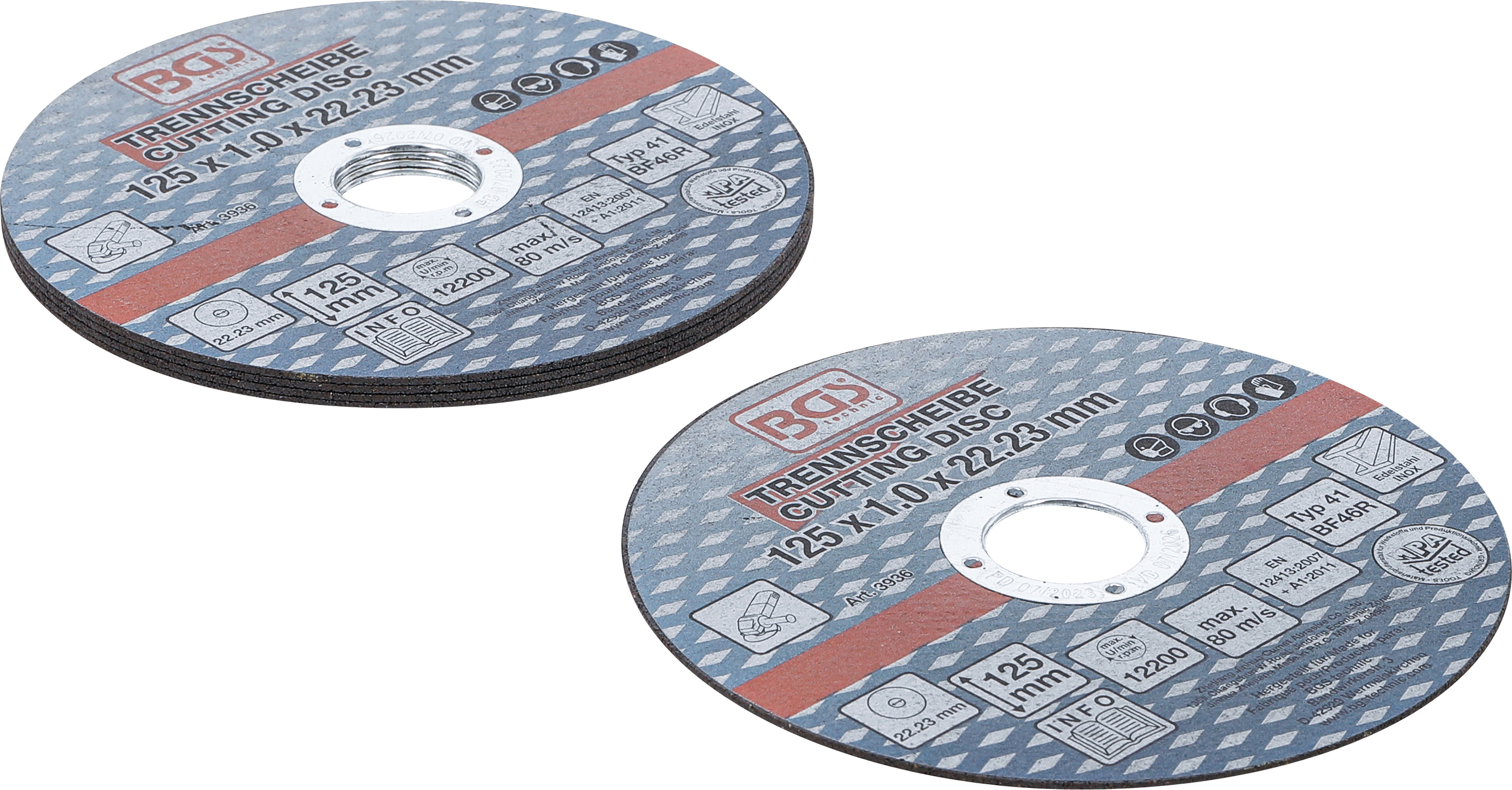 BGS Trennscheiben für Edelstahl | Ø 125 x 1,0 x 22,2 mm | 5-tlg.