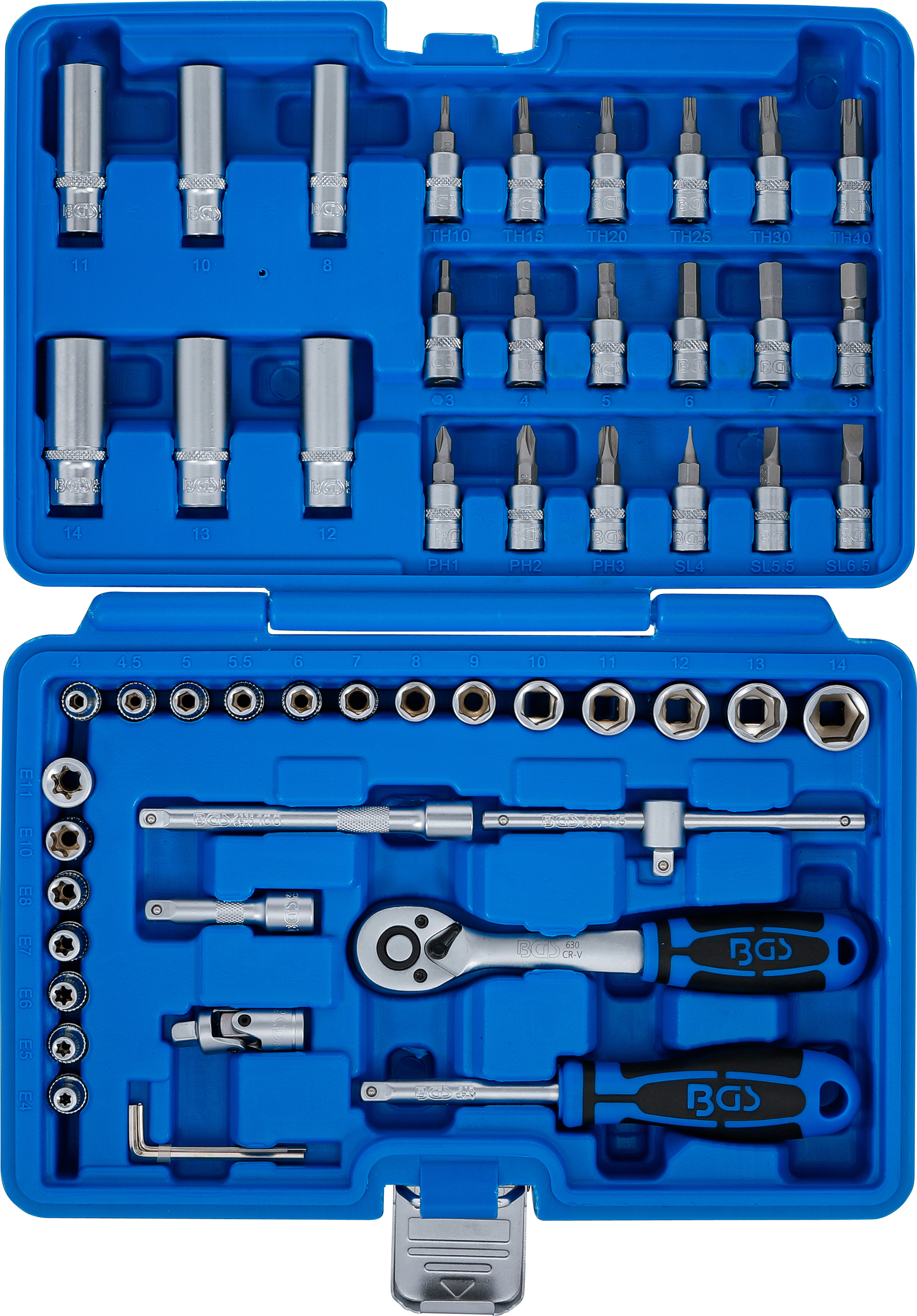 BGS Steckschlüssel-Satz | Antrieb 6,3 mm (1/4") | 53-tlg.