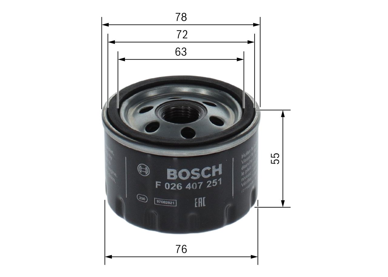 Ölfilter “BOSCH Anschraubfilter , 55 mm, 3/4" 16 UNF-2B ”