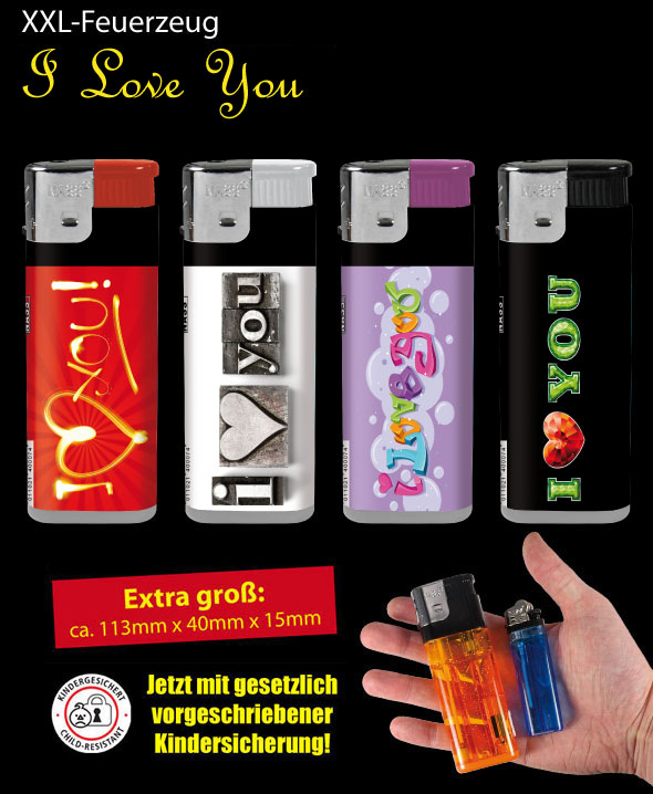 XXL Feuerzeug I Love You