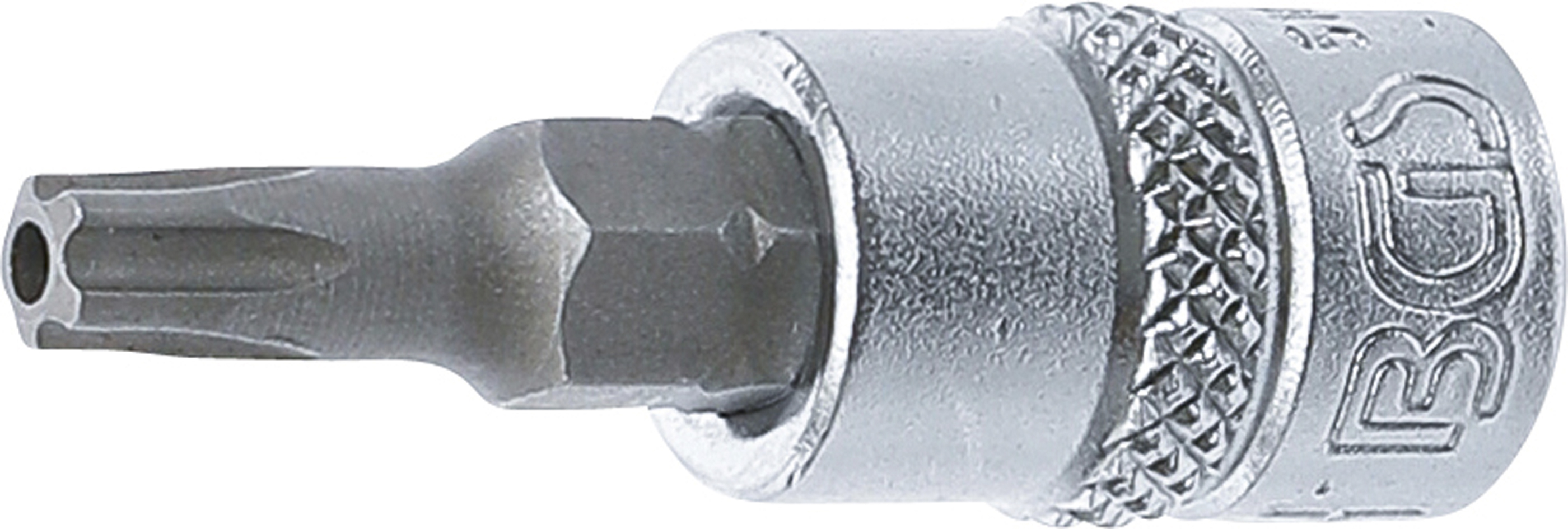 BGS Bit-Einsatz | Antrieb Innenvierkant 6,3 mm (1/4") | TS-Profil (für Torx Plus) mit Bohrung TS25