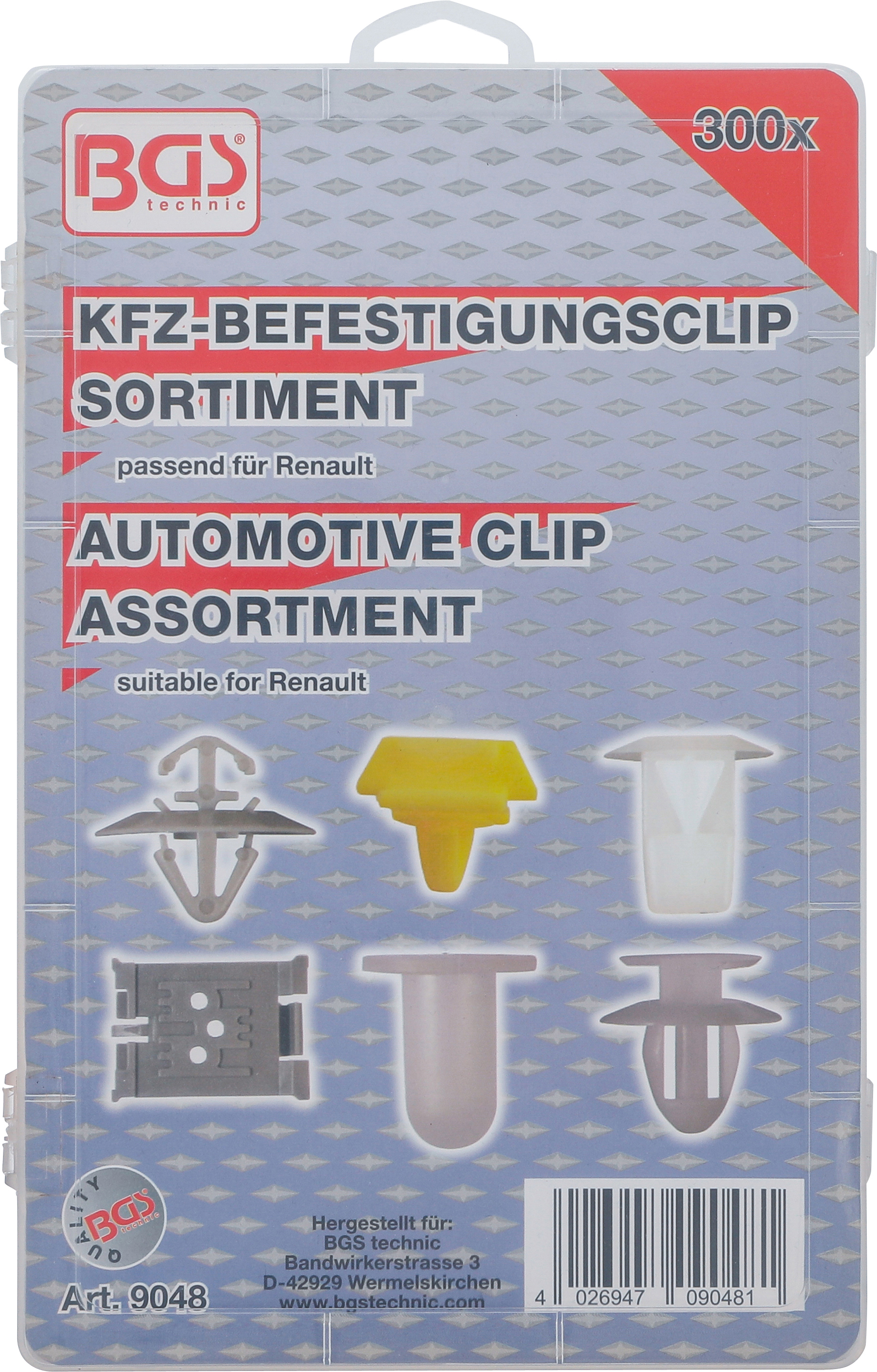 BGS Kfz-Befestigungsclip-Sortiment für Renault | 300-tlg.