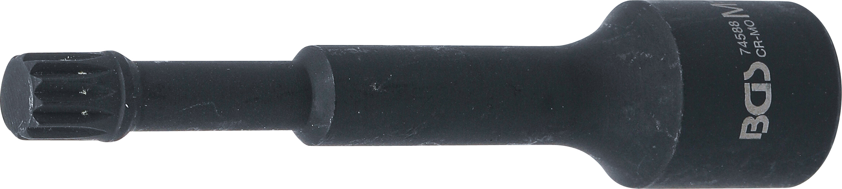 BGS Kraft-Spezial-Bit-Einsatz | Länge 115 mm | Antrieb Innenvierkant 12,5 mm (1/2") | Innenvielzahn (für XZN) M12 | für VAG