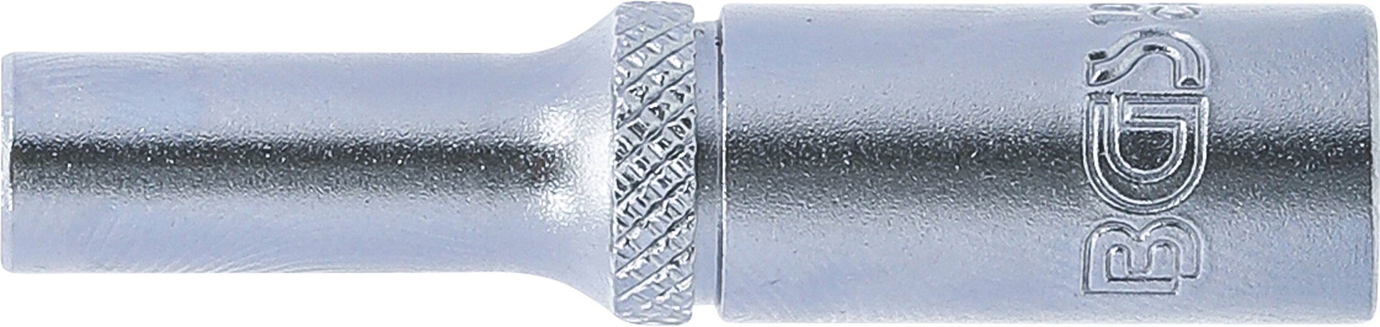 BGS Steckschlüssel-Einsatz Gear Lock, tief | Antrieb Innenvierkant 6,3 mm (1/4") | SW 5 mm
