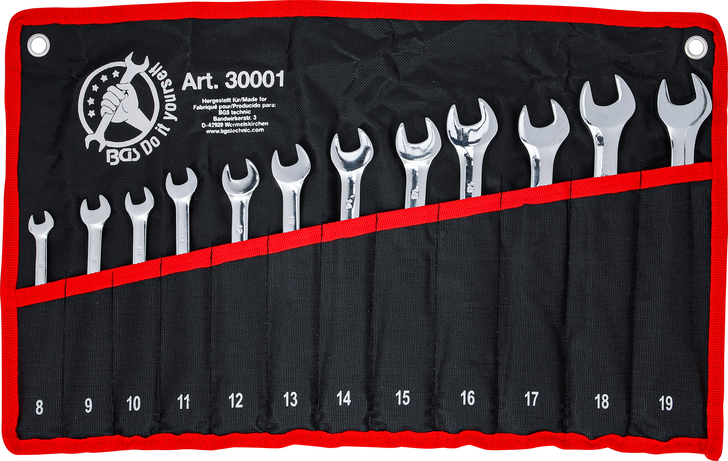 BGS Ratschenring-Maulschlüssel-Satz | SW 8 - 19 mm | 12-tlg.