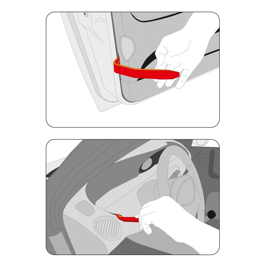 Yato Demontageset Innenverkleidung Zierleisten Abzieher Polster Clip 11tlg