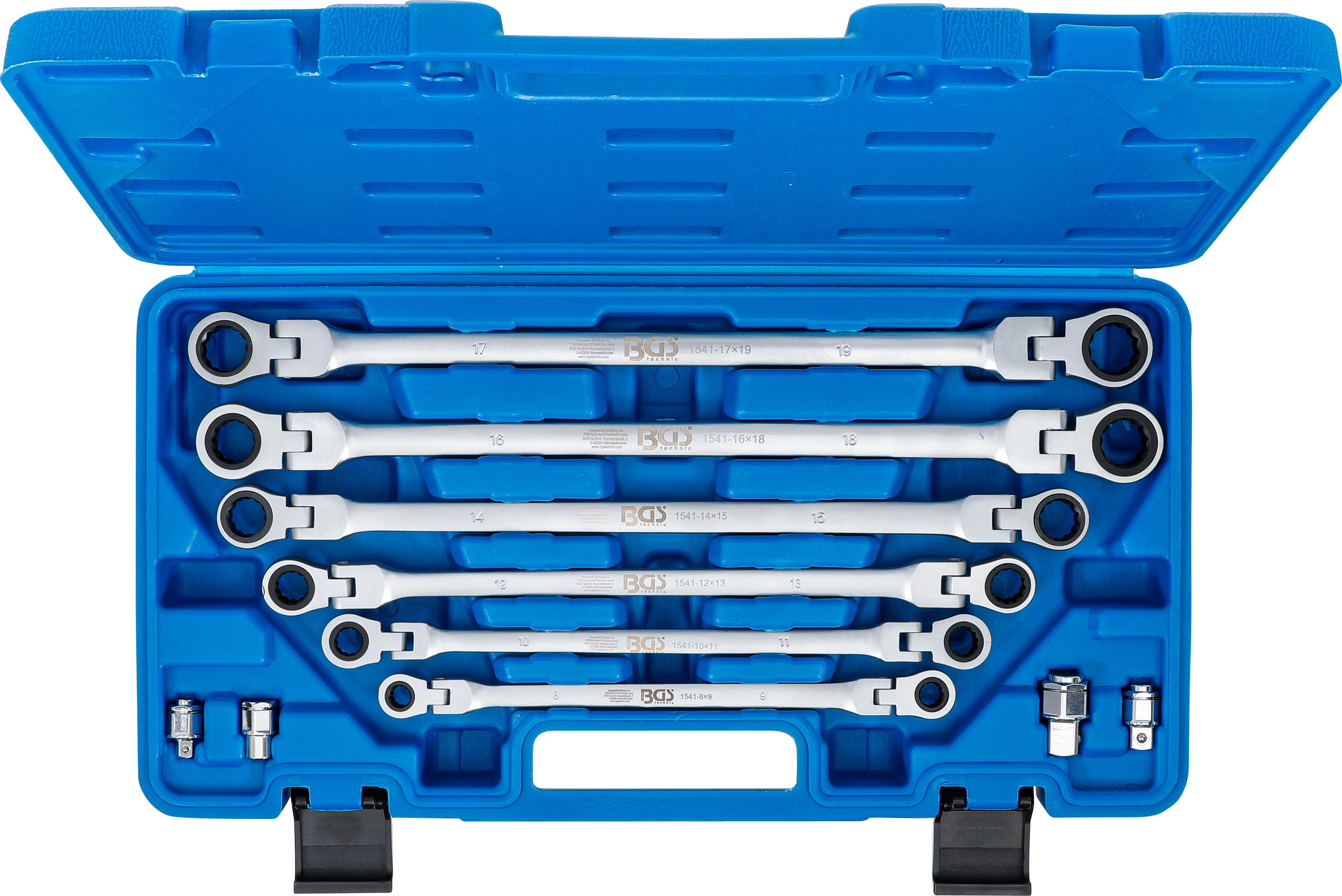 BGS Doppel-Ratschen-Gelenkschlüssel-Satz | SW 8 - 19 mm | 10-tlg.