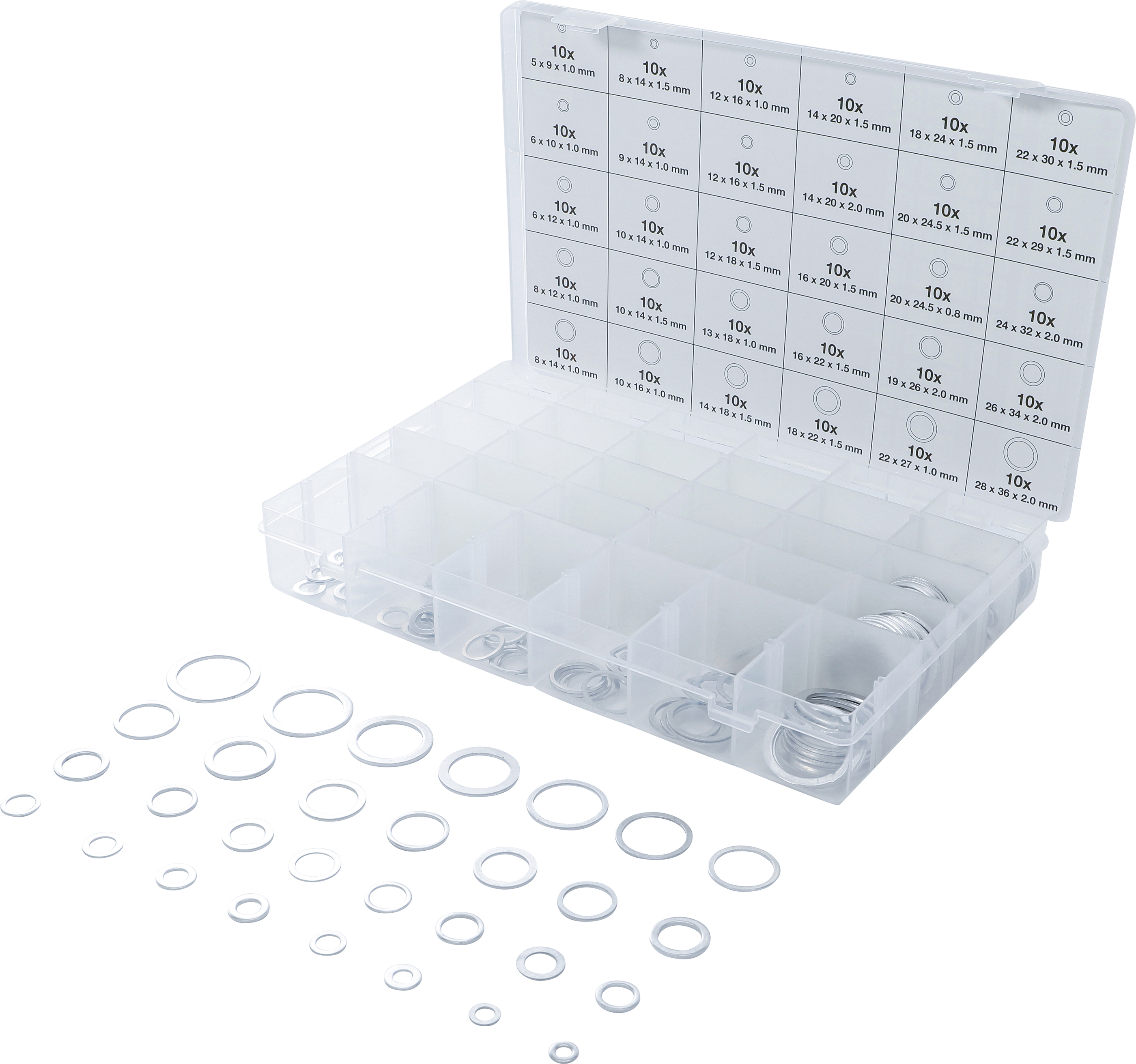 BGS Dichtring-Sortiment | Aluminium | 300-tlg.