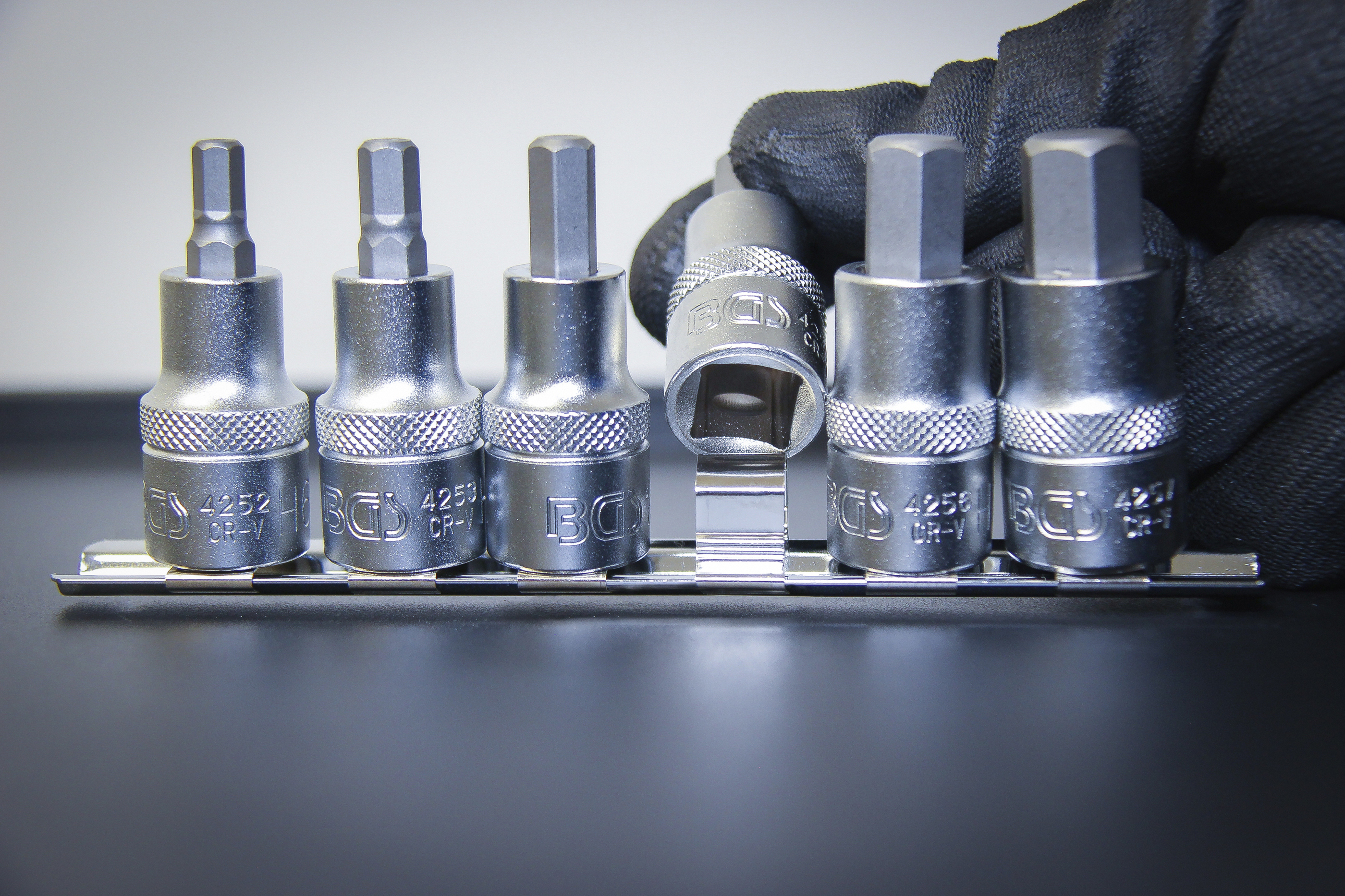 BGS Bit-Einsatz-Satz | Antrieb Innenvierkant 12,5 mm (1/2") | Innensechskant 6 - 14 mm | 6-tlg.