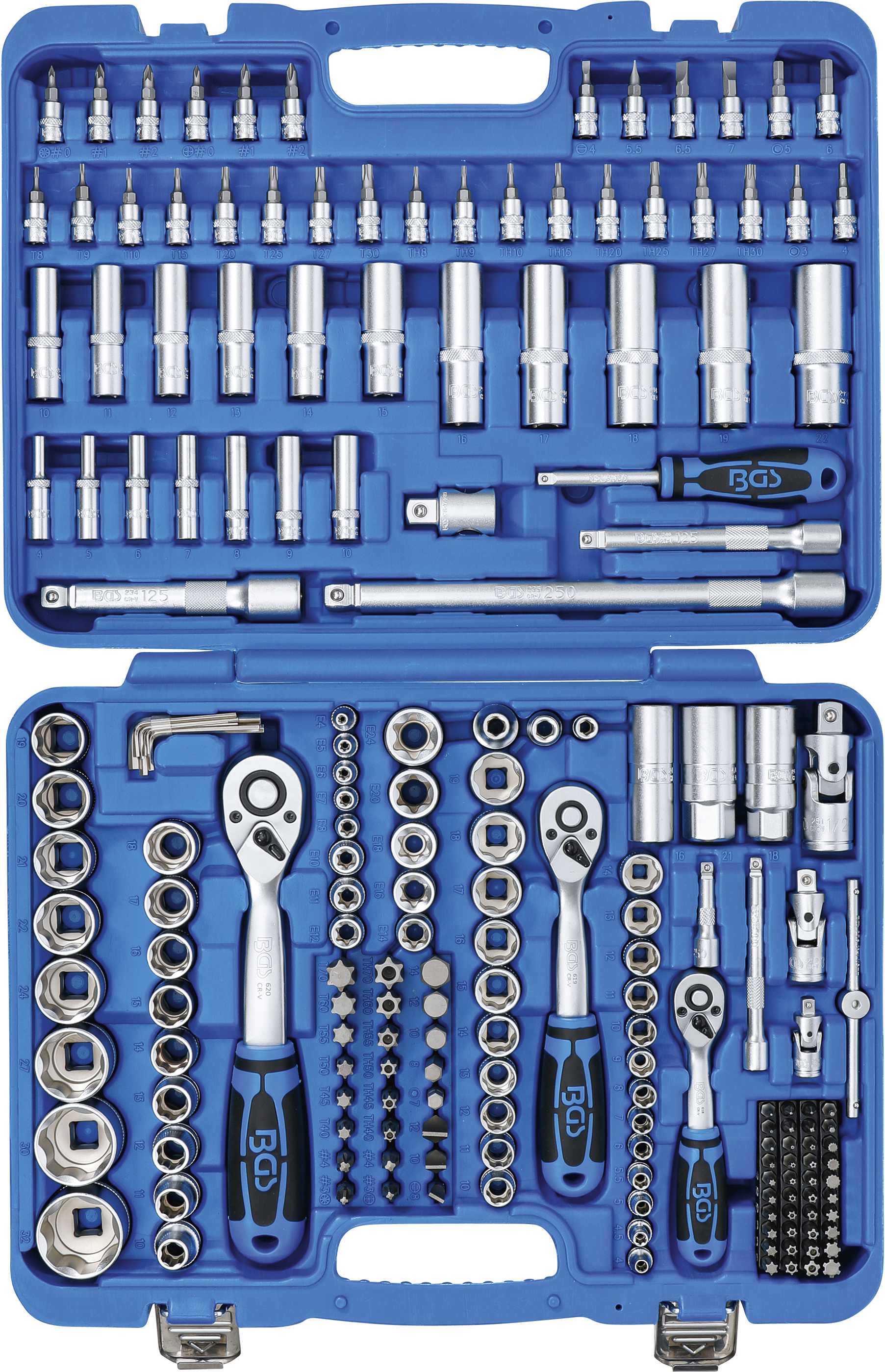 BGS Steckschlüssel-Satz Wellenprofil | Antrieb 6,3 mm (1/4") / 10 mm (3/8") / 12,5 mm (1/2") | 192-tlg. BGS Steckschlüssel-Satz Wellenprofil | Antrieb 6,3 mm (1/4") / 10 mm (3/8") / 12,5 mm (1/2") | 192-tlg.