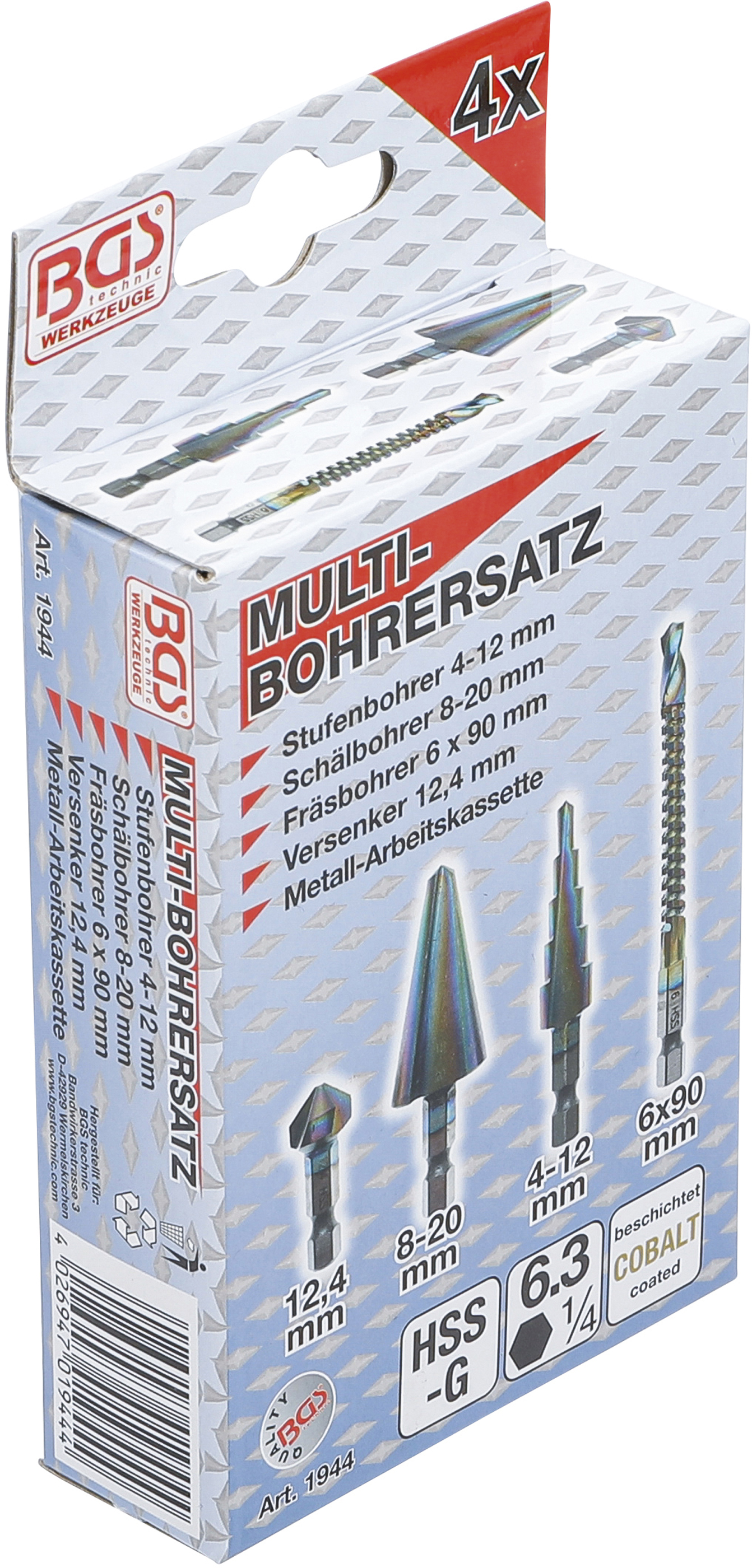 BGS Multi-Bohrer-Satz | HSS-G | 4-tlg.