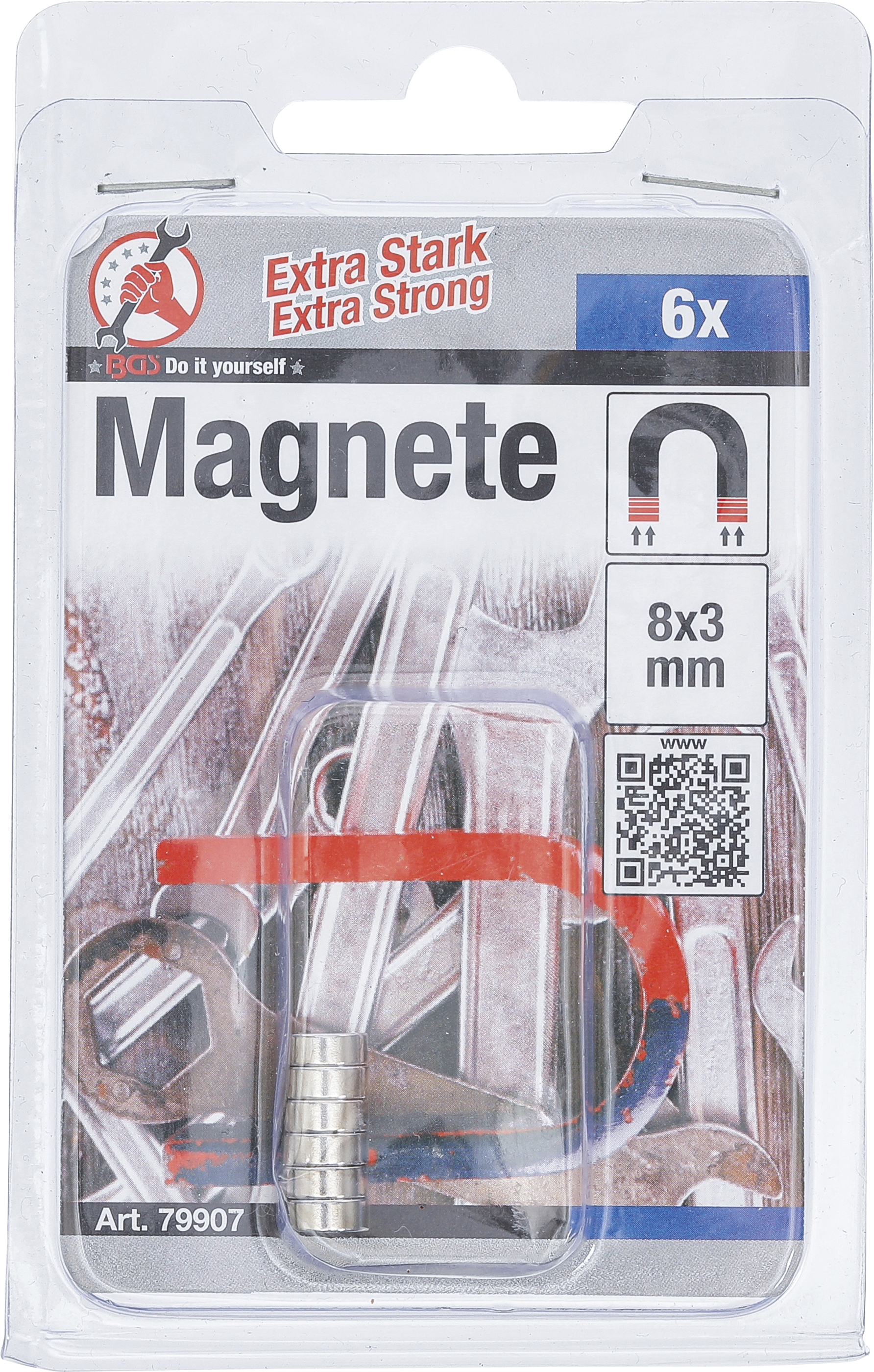 BGS Magnet-Satz | extra stark | Ø 8 mm | 6-tlg.