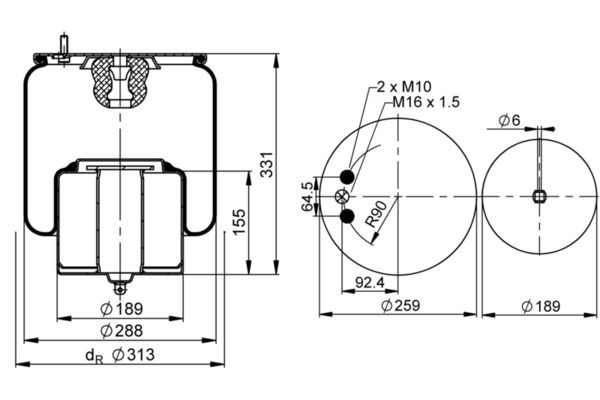 Federbalg, Luftfederung