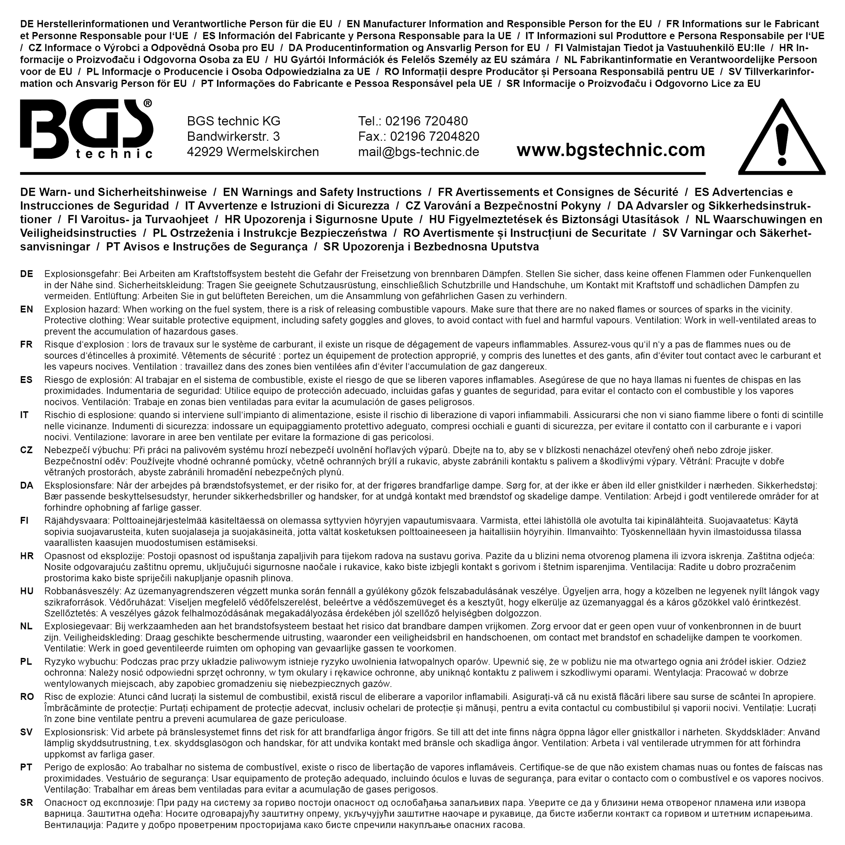 BGS Diesel-Filter-Demontage-Satz | für Opel / Fiat