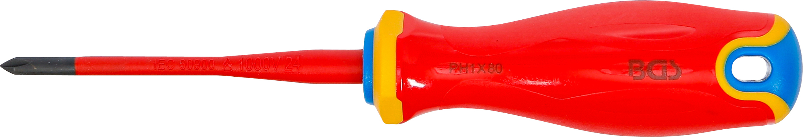 BGS VDE-Schraubendreher | extra dünne Spitze | Kreuzschlitz PH1