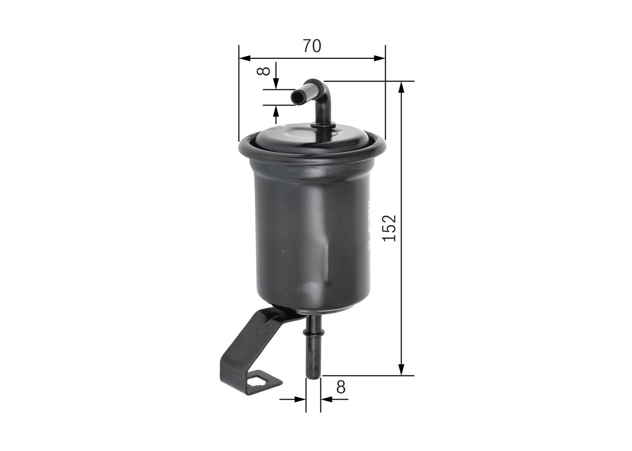 Kraftstofffilter “BOSCH Benzineinspritzung , Leitungsfilter , 70 mm”