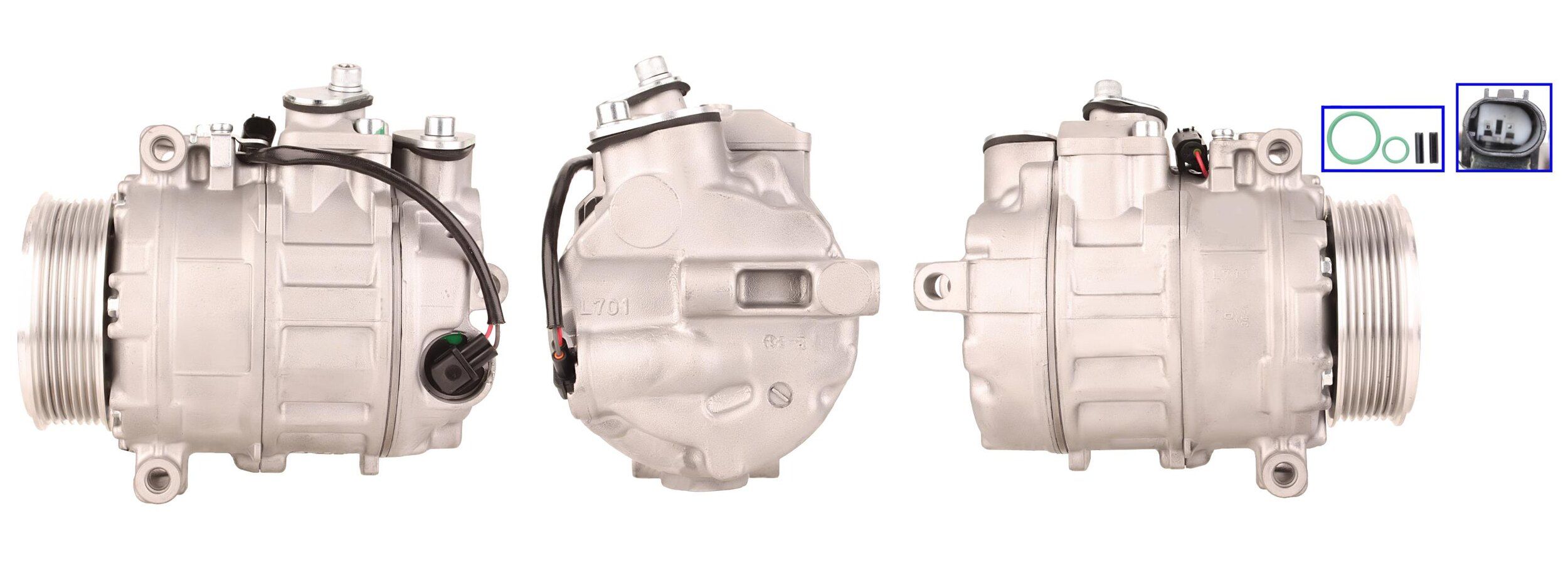 Klimakompressor (runderneuert) passt zu: MERCEDES C T-MODEL (S203), C (W203), CLK (C209), CLS (C219), E T-MODEL (S211), E (W211), G (W463), GL (X164), M (W164), R (W251, V251) 3.0D/4.0D 12.00-