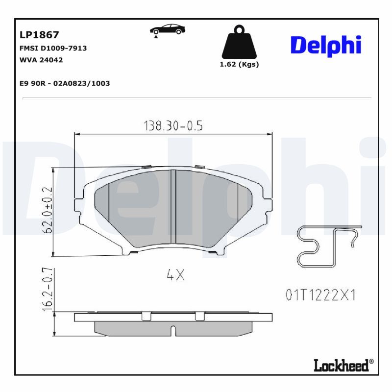 Bremsbelagsatz, Scheibenbremse