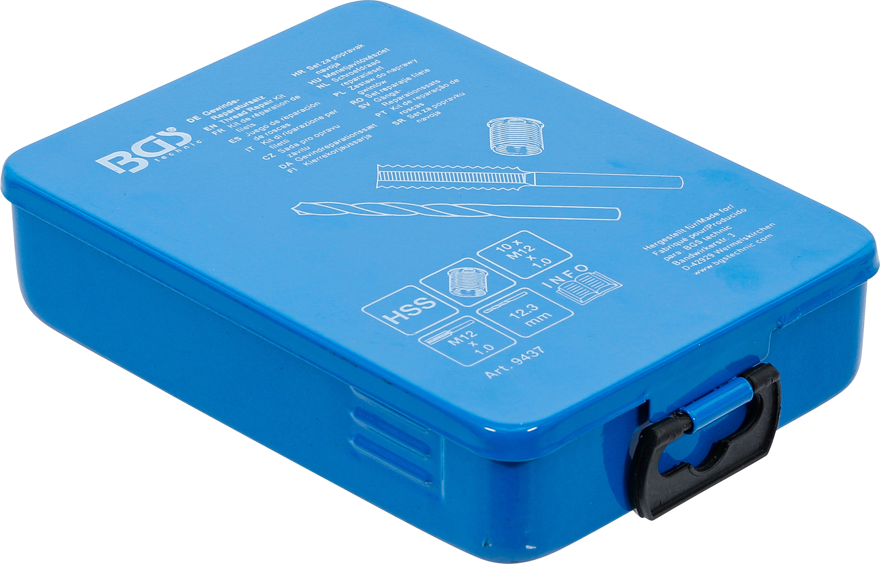 BGS Gewinde-Reparatursatz | M12 x 1.0 | 14-tlg.