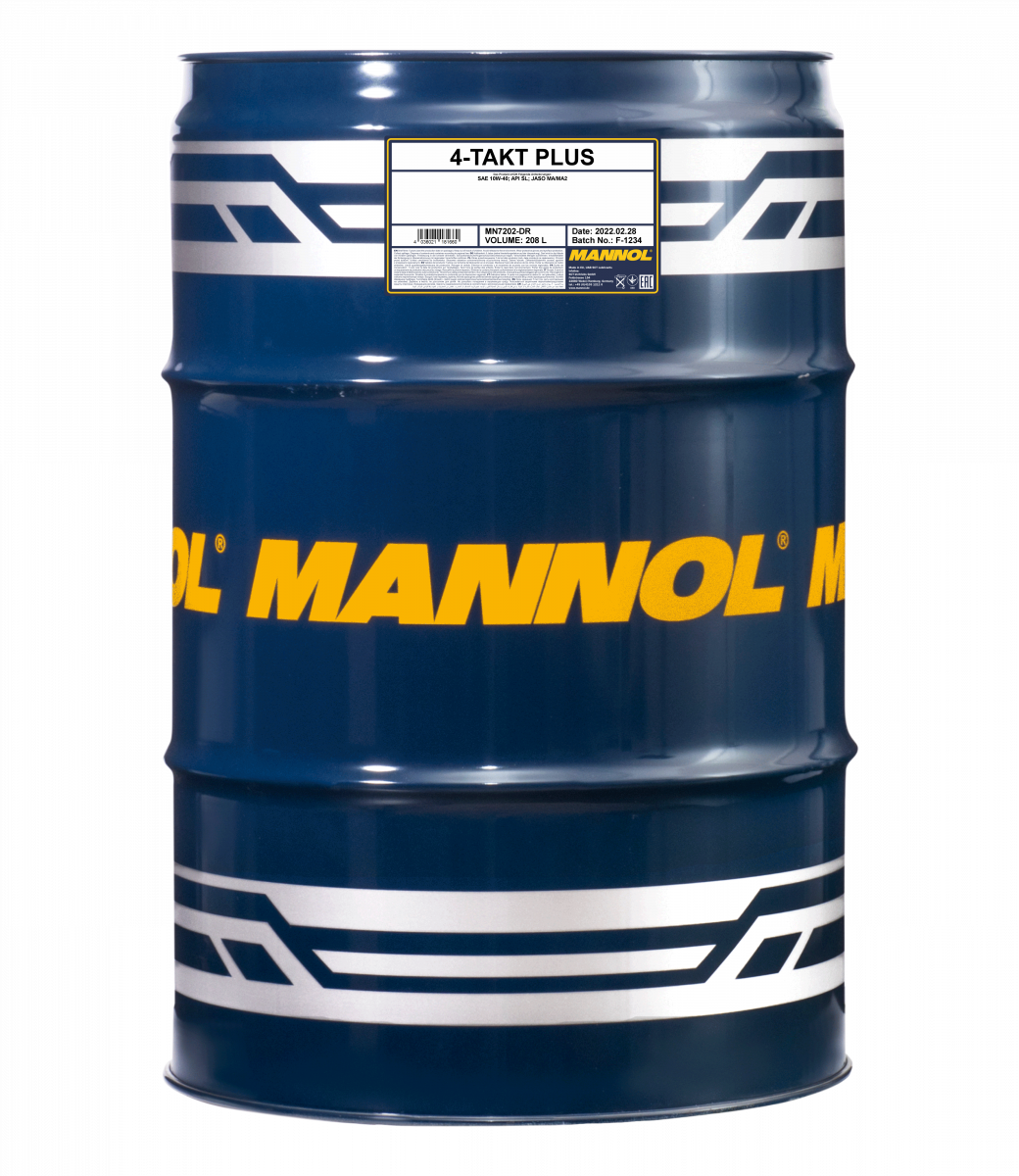 10W-40 Mannol 7202 4-Takt Plus Motoröl Motorrad 208 Liter