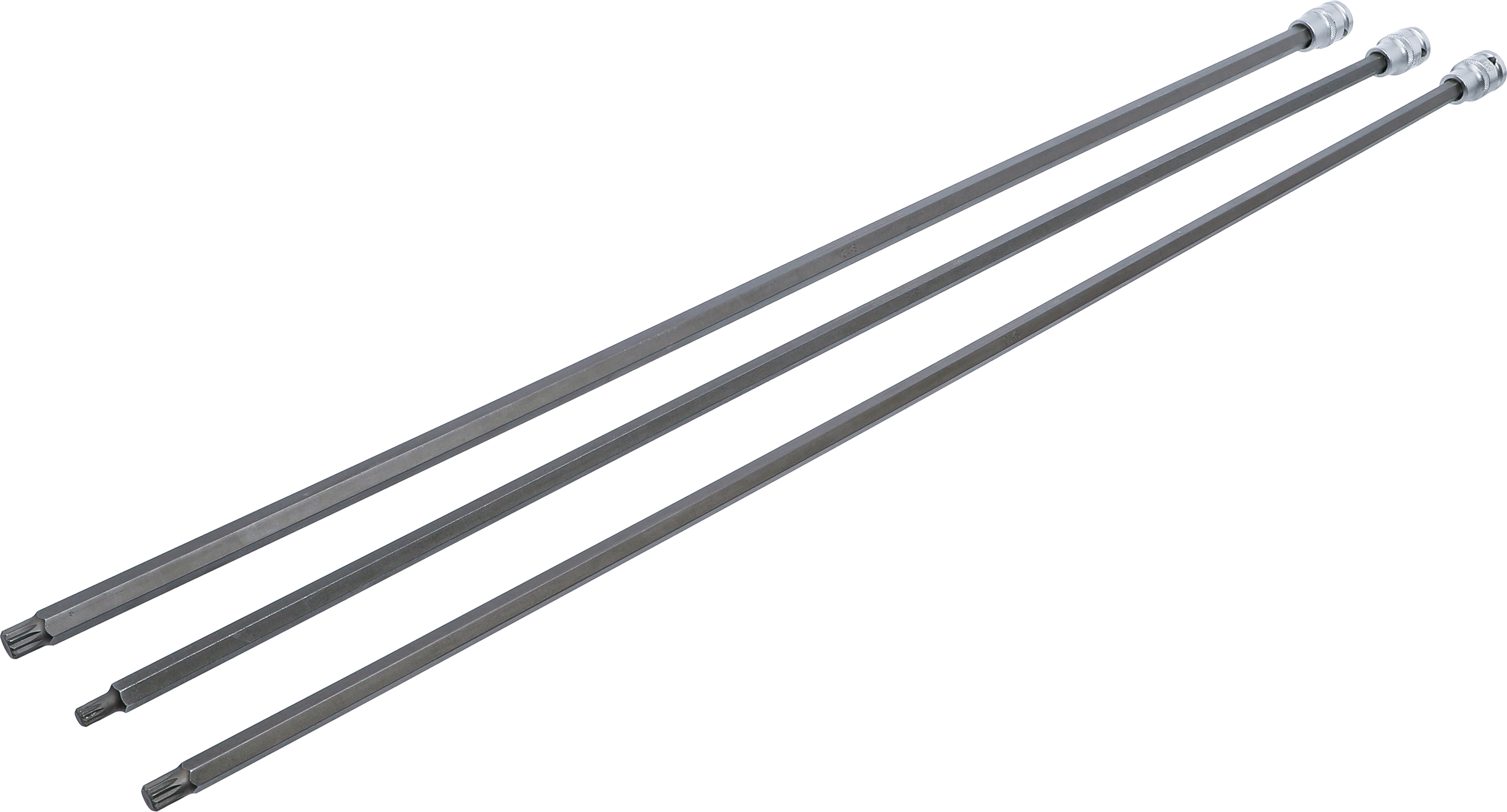 BGS Bit-Einsatz-Satz | Länge 800 mm | Antrieb Innenvierkant 12,5 mm (1/2") | Innenvielzahn (für XZN) | für VAG | 3-tlg.