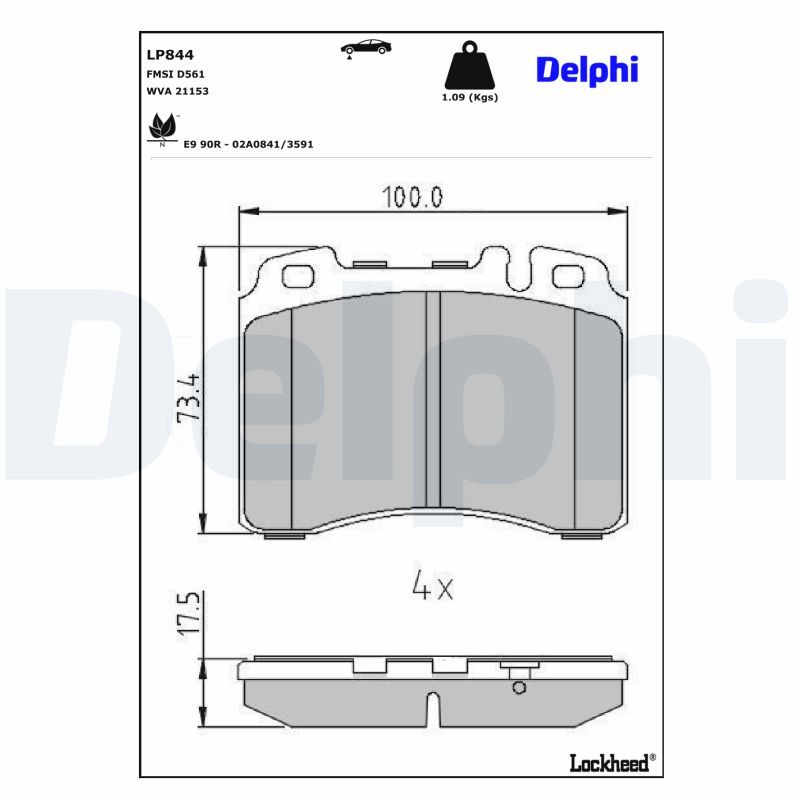 Bremsbelagsatz, Scheibenbremse